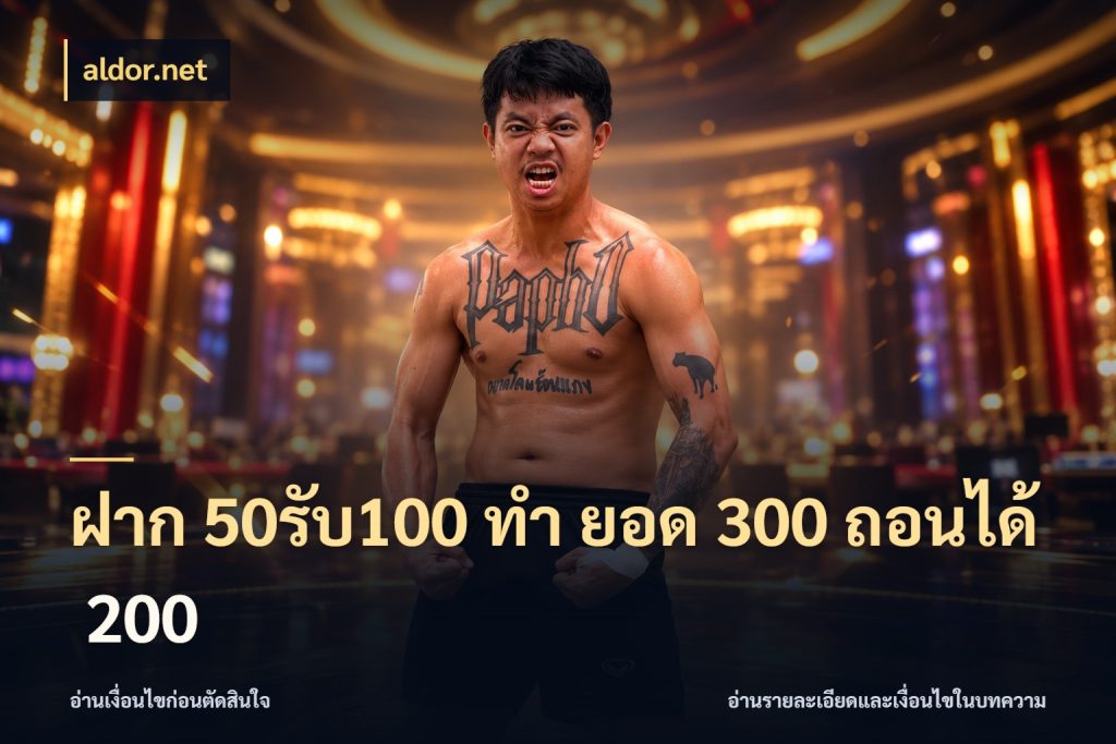 ฝาก 50รับ100 ทํา ยอด 300 ถอนได้ 200 จับคู่โบนัสกับสไตล์เกมที่ชอบ ในมุม aldor.net