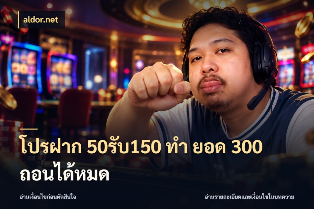 โปรฝาก 50รับ150 ทํา ยอด 300 ถอนได้หมด รูปแบบโบนัสกับสิทธิ์ของสายเกม สไตล์ aldor.net
