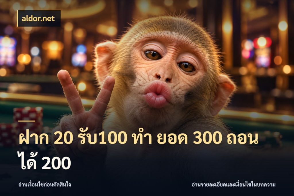 ฝาก 20 รับ100 ทํา ยอด 300 ถอนได้ 200 สายโบนัสเลือกจังหวะสนุกได้อย่างไร ในมุม aldor.net