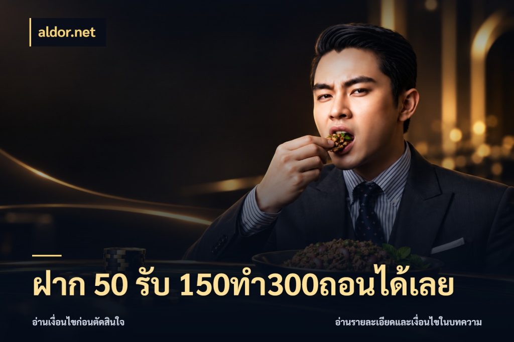 ฝาก 50 รับ 150ทำ300ถอนได้เลย โปรกับเกมที่ชอบเลือกให้ตรงสไตล์ กับ aldor.net