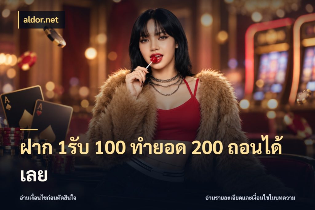 ฝาก 1รับ 100 ทํายอด 200 ถอนได้เลย