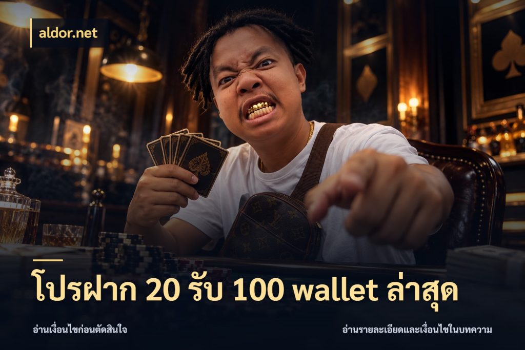 โปรฝาก 20 รับ 100 wallet ล่าสุด เปิดมุมโปรให้เข้ากับเกมแนวโปรด สไตล์ aldor.net
