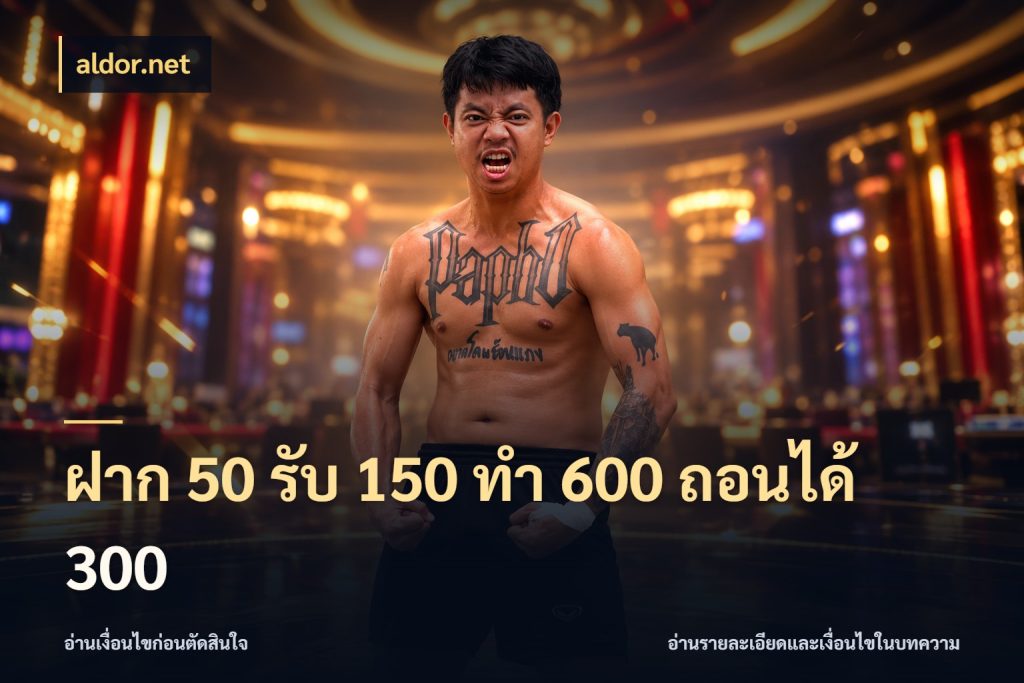 ฝาก 50 รับ 150 ทํา 600 ถอนได้ 300 aldor.net เปิดมุมโปรให้เข้ากับเกมแนวโปรด