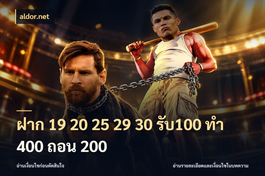 ฝาก 19 20 25 29 30 รับ100 ทำ 400 ถอน 200 จับคู่โบนัสกับสไตล์เกมที่ชอบ สไตล์ aldor.net