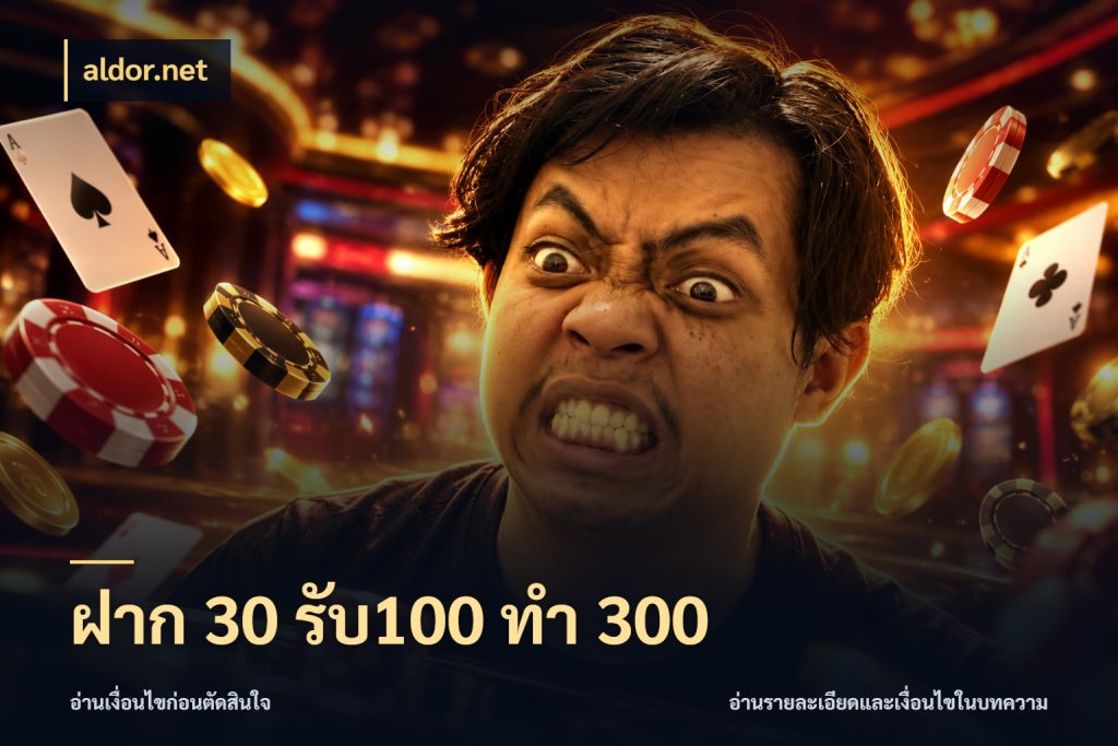 ฝาก 30 รับ100 ทำ 300 จับประเด็นยอดรับก่อนเลือกความสนุก สไตล์ aldor.net