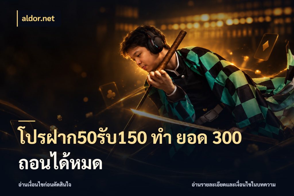 โปรฝาก50รับ150 ทํา ยอด 300 ถอนได้หมด จับประเด็นยอดรับก่อนเลือกความสนุก กับ aldor.net