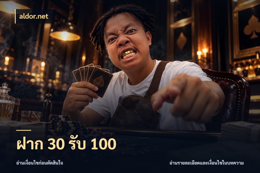 ฝาก 30 รับ 100 โปรกับเกมที่ชอบเลือกให้ตรงสไตล์ กับ aldor.net