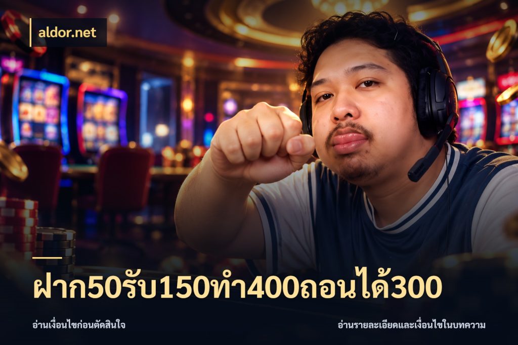 ฝาก50รับ150ทํา400ถอนได้300 จับคู่โบนัสกับสไตล์เกมที่ชอบ สไตล์ aldor.net
