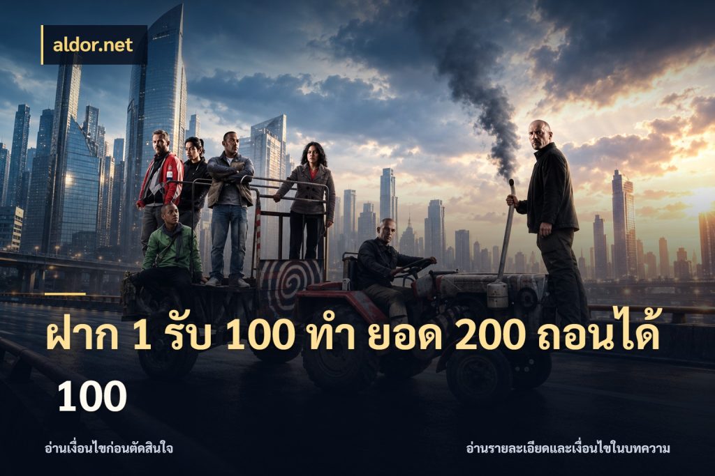 ฝาก 1 รับ 100 ทํา ยอด 200 ถอนได้ 100 โปรยอดรับที่สายเกมสนใจ กับ aldor.net