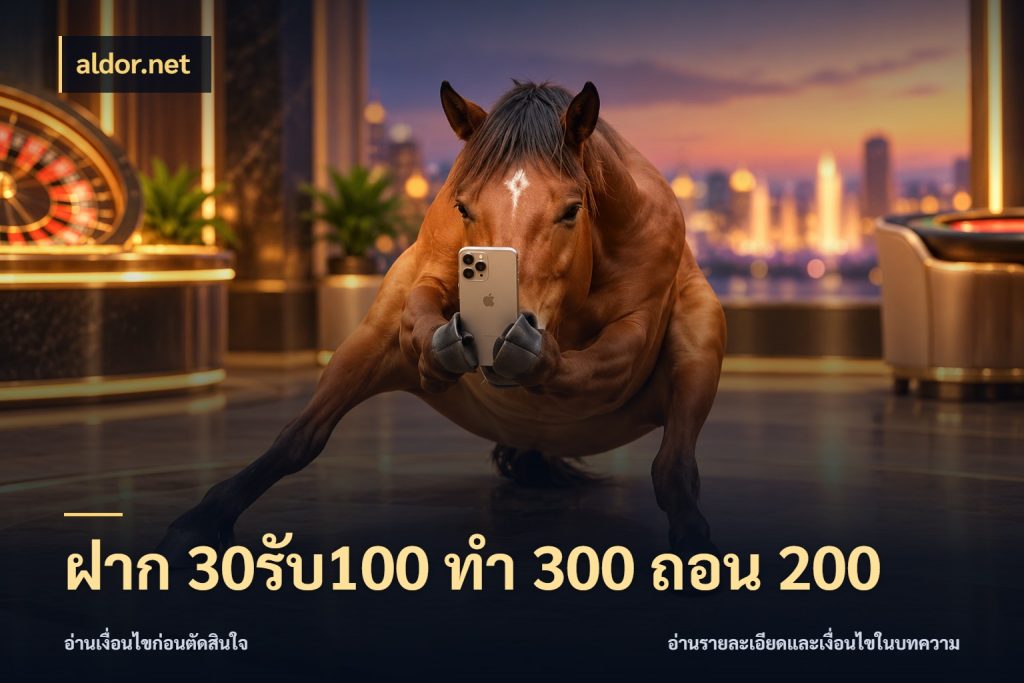 ฝาก 30รับ100 ทํา 300 ถอน 200