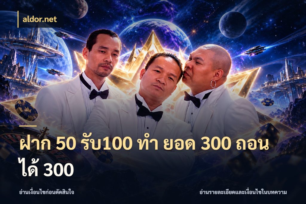 ฝาก 50 รับ100 ทํา ยอด 300 ถอนได้ 300 โปรยอดรับที่สายเกมสนใจ สไตล์ aldor.net