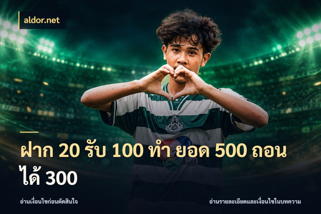 ฝาก 20 รับ 100 ทํา ยอด 500 ถอนได้ 300 aldor.net จุดเด่นของเครดิตที่คนชอบเกมอยากรู้