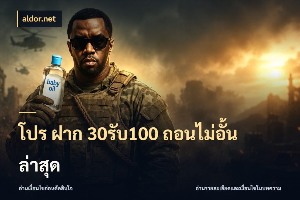 โปร ฝาก 30รับ100 ถอนไม่อั้น ล่าสุด โปรกับเกมที่ชอบเลือกให้ตรงสไตล์ ในมุม aldor.net