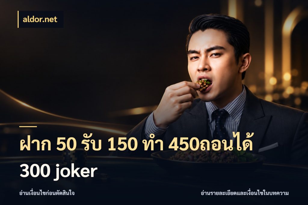 ฝาก 50 รับ 150 ทํา 450ถอนได้ 300 joker สนุกกับตัวเลือกโปรในสไตล์ของคุณ ในมุม aldor.net