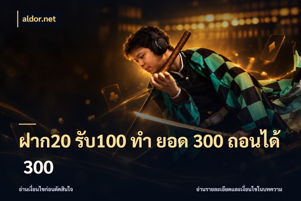 ฝาก20 รับ100 ทํา ยอด 300 ถอนได้ 300 รูปแบบโบนัสกับสิทธิ์ของสายเกม ในมุม aldor.net