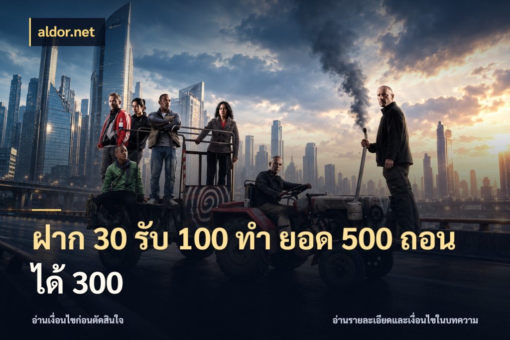 ฝาก 30 รับ 100 ทํา ยอด 500 ถอนได้ 300
